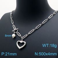 Stainless Steel 18K Gold Plated Simple Style Classic Style Toggle Plating Heart Shape Necklace sku image 11