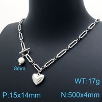 Stainless Steel 18K Gold Plated Simple Style Classic Style Toggle Plating Heart Shape Necklace sku image 12