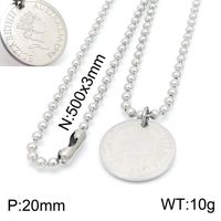 Stainless Steel Imitation Pearl 18K Gold Plated Retro Classic Style Toggle Portrait Layered Necklaces sku image 1