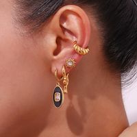 1 Pair Simple Style Irregular Solid Color Plating Stainless Steel 18k Gold Plated Earrings main image 2