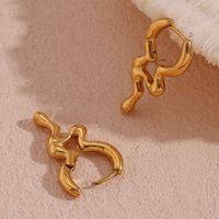 1 Pair Simple Style Irregular Solid Color Plating Stainless Steel 18k Gold Plated Earrings main image 3