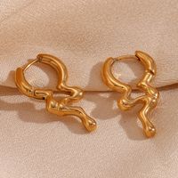 1 Pair Simple Style Irregular Solid Color Plating Stainless Steel 18k Gold Plated Earrings main image 6
