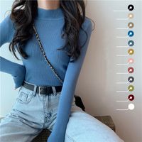 Women's Sweater Long Sleeve Sweaters & Cardigans Casual Simple Style Solid Color main image 1