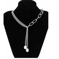 Streetwear Tassel Imitation Pearl Alloy Women's Pendant Necklace main image 5