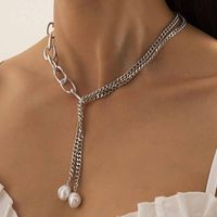 Streetwear Tassel Imitation Pearl Alloy Women's Pendant Necklace main image 6