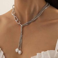 Streetwear Tassel Imitation Pearl Alloy Women's Pendant Necklace sku image 2