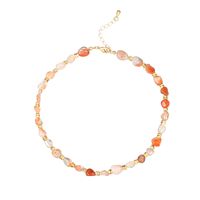 Casual Simple Style Irregular Agate Copper Beaded Plating Gold Plated Women's Necklace main image 4
