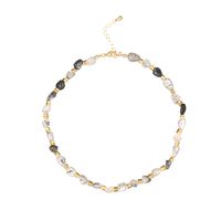 Lässig Einfacher Stil Irregulär Achat Kupfer Perlen Überzug Vergoldet Frau Halskette sku image 3