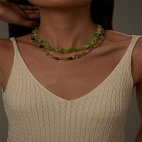 Lässig Einfacher Stil Irregulär Achat Kupfer Perlen Überzug Vergoldet Frau Halskette main image 3