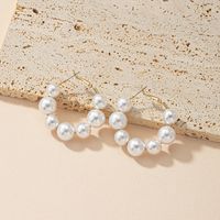 1 Pair Elegant Simple Style Round Pearl Plating Alloy 14k Gold Plated Earrings main image 4