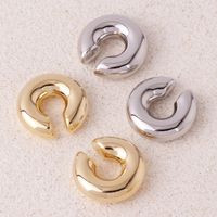 1 Pair Ig Style Simple Style Solid Color Plating Copper 18k Gold Plated Ear Cuffs main image 5
