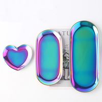 Casual Oval Heart Shape Stainless Steel Metal Storage Tray main image 5