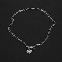 Ig Style Sweet Heart Shape Titanium Steel Toggle Pendant Necklace main image 4