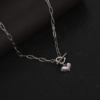 Ig Style Sweet Heart Shape Titanium Steel Toggle Pendant Necklace main image 2