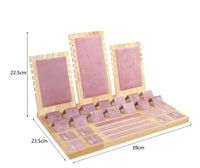 Classic Style Solid Color Solid Wood Flannel Jewelry Rack sku image 3