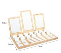 Classic Style Solid Color Solid Wood Flannel Jewelry Rack sku image 2
