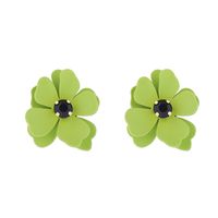 1 Pair Cute Flower Inlay Alloy Rhinestones Ear Studs sku image 2