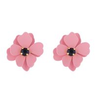 1 Pair Cute Flower Inlay Alloy Rhinestones Ear Studs sku image 1