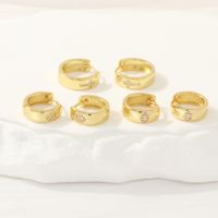 1 Pair Simple Style Cross Devil's Eye Heart Shape Plating Inlay Copper Zircon 18k Gold Plated Hoop Earrings main image 7