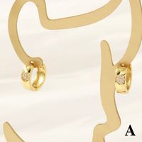 1 Pair Simple Style Cross Devil's Eye Heart Shape Plating Inlay Copper Zircon 18k Gold Plated Hoop Earrings main image 6