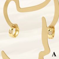 1 Pair Simple Style Cross Devil's Eye Heart Shape Plating Inlay Copper Zircon 18k Gold Plated Hoop Earrings sku image 2