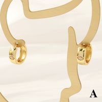 1 Pair Simple Style Cross Devil's Eye Heart Shape Plating Inlay Copper Zircon 18k Gold Plated Hoop Earrings main image 5