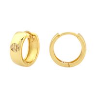 1 Pair Simple Style Cross Devil's Eye Heart Shape Plating Inlay Copper Zircon 18k Gold Plated Hoop Earrings main image 3