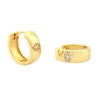 1 Pair Simple Style Cross Devil's Eye Heart Shape Plating Inlay Copper Zircon 18k Gold Plated Hoop Earrings main image 2