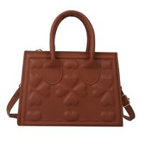 Women's All Seasons Pu Leather Four Leaf Clover Solid Color Elegant Square Zipper Handbag sku image 2