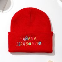 Unisex Casual Classic Style Letter Embroidery Eaveless Beanie Hat sku image 5