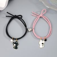 Cute Animal Stainless Steel Rubber Band Rope Handmade Couple Wristband main image 2