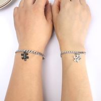Casual Geometric Letter Stainless Steel Couple Bracelets main image 3