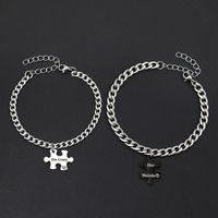 Casual Geometric Letter Stainless Steel Couple Bracelets main image 2