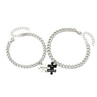 Casual Geometric Letter Stainless Steel Couple Bracelets sku image 2