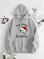 Women's Hoodie Long Sleeve Hoodies & Sweatshirts Printing Pocket Christmas Skull main image 3