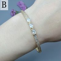 Simple Style Water Droplets Copper Inlay Zircon Bangle sku image 4