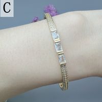 Simple Style Water Droplets Copper Inlay Zircon Bangle sku image 5