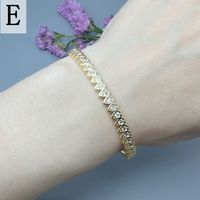 Simple Style Water Droplets Copper Inlay Zircon Bangle sku image 2
