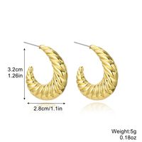 European And American Earrings Gold-plated Ins Cross-border Earrings C- Ring Love Water Drop-shaped Earrings Bamboo Simple Earrings All-matching sku image 3