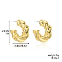 European And American Earrings Gold-plated Ins Cross-border Earrings C- Ring Love Water Drop-shaped Earrings Bamboo Simple Earrings All-matching sku image 6