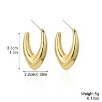 European And American Earrings Gold-plated Ins Cross-border Earrings C- Ring Love Water Drop-shaped Earrings Bamboo Simple Earrings All-matching sku image 2