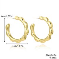 European And American Earrings Gold-plated Ins Cross-border Earrings C- Ring Love Water Drop-shaped Earrings Bamboo Simple Earrings All-matching sku image 5