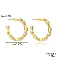 European And American Earrings Gold-plated Ins Cross-border Earrings C- Ring Love Water Drop-shaped Earrings Bamboo Simple Earrings All-matching sku image 4