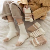 Women's Casual Japanese Style Stripe Polyester Crew Socks A Pair main image 1