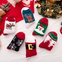 Women's Christmas Cartoon Acetate Fibre Nylon Crew Socks A Pair main image 1