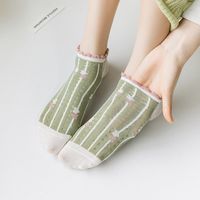 Women's Casual Cartoon Bamboo Fiber Hollow Out Ankle Socks A Pair main image 4