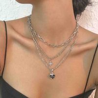 Lady Star Heart Shape Alloy Women's Layered Necklaces sku image 1