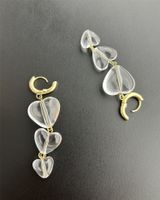 Wholesale Jewelry Simple Style Heart Shape Alloy Resin Copper Patchwork Drop Earrings sku image 1