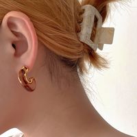 1 Pair Simple Style Color Block Irregular Arylic Ear Studs main image 3