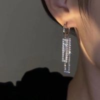 1 Pair Simple Style Solid Color Inlay Copper Zircon Drop Earrings main image 4